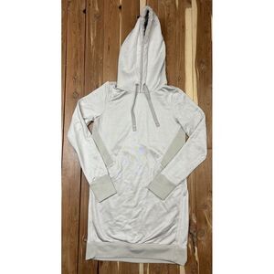 Athleta Womens Hooded Sweatshirt Dress Triumph Size Small Tall ST Color Gray